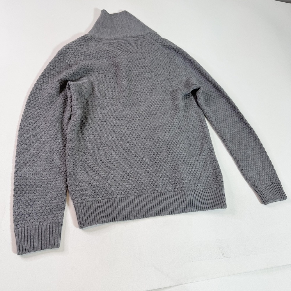 Armani Exchange Sweater Mens Large‎ Gray Merino Wool Shawl Collar Pullover Knit - Picture 7 of 9